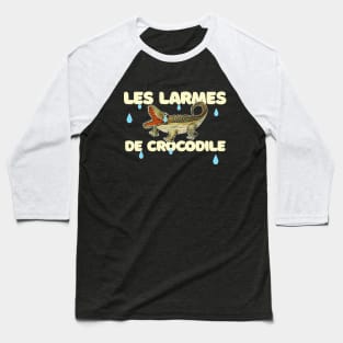 Les Larmes De Crocodile // French Vintage Illustration Design Baseball T-Shirt